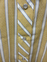 New Men’s Fenton Yellow Stripe Long Sleeve Pearl Snap 15 Medium AA-65