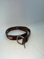 New Brown Genuine Leather Wrangler Weaved And Pendent 24” Belt #5503/28 NN-49