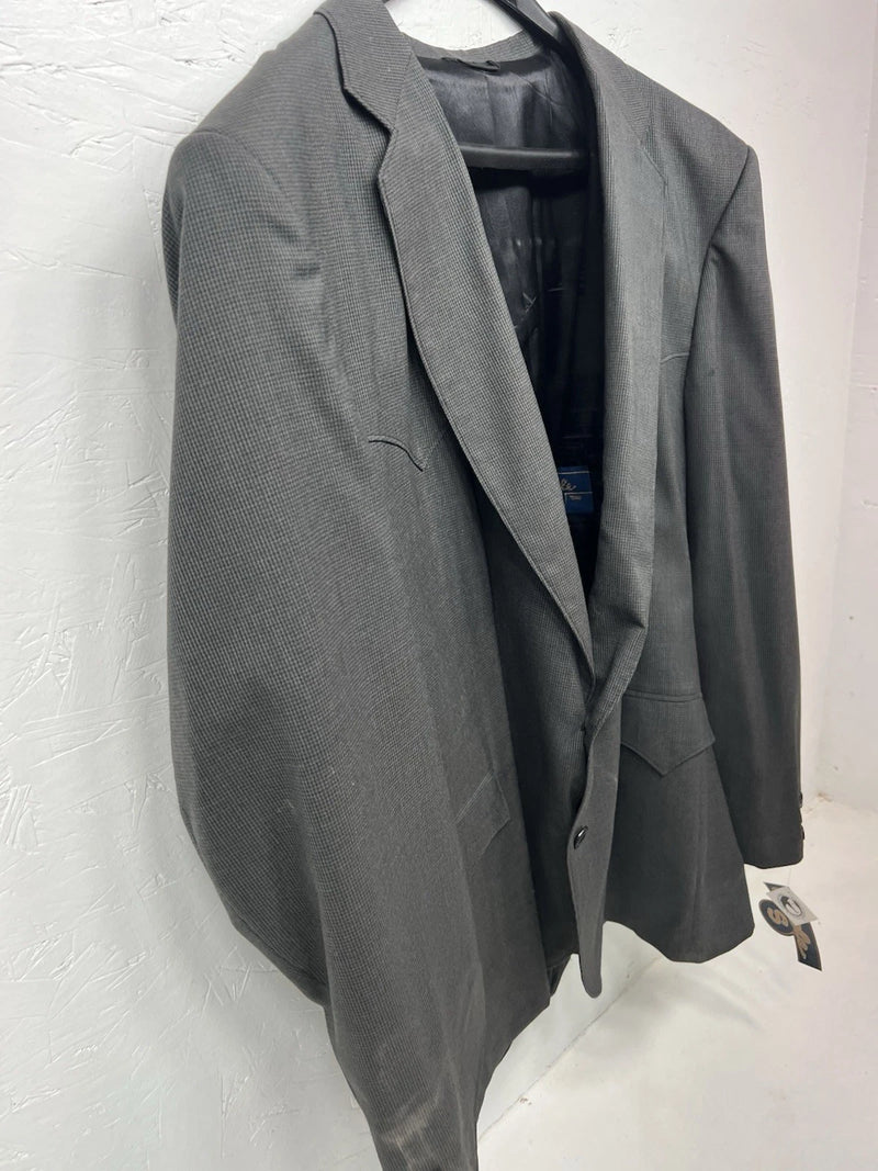 New Men’s Circle S Gray Suit Jacket 52L #24244 W-603