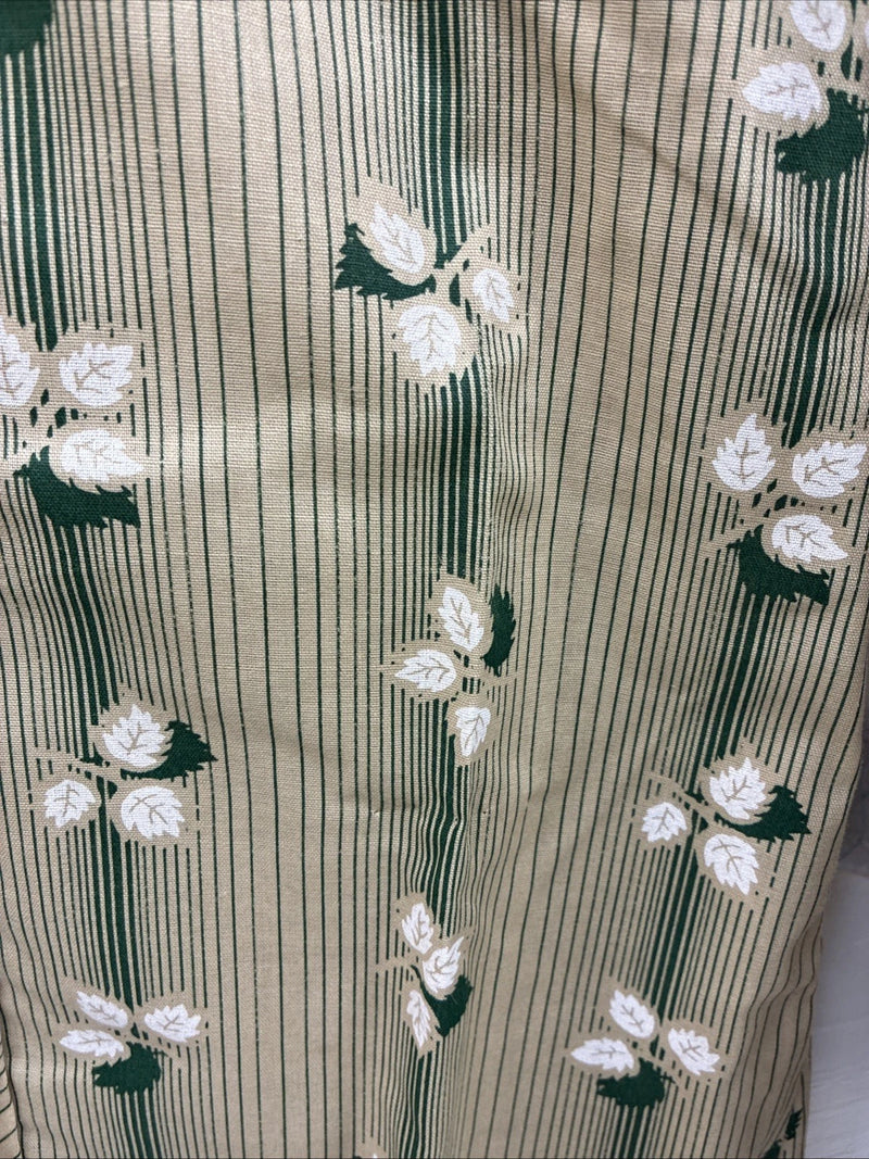 New Men’s ELY Plains Tan Green Floral Long Sleeve Pearl Snap 14.5 Small X-111