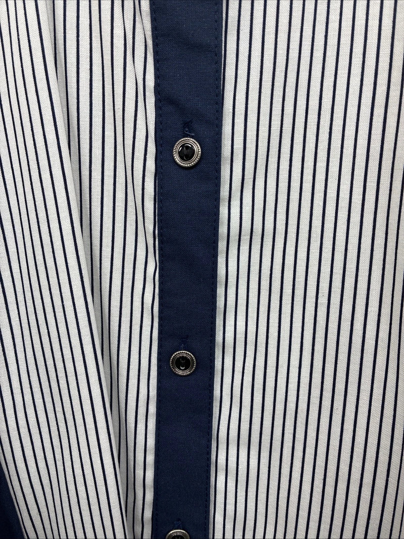 New Boys Cowboy Threads Blue White Long Sleeve Button Up Large DD-5