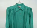New Women’s Green H Bar C Long Sleeve Button Up Shirt 3B-32