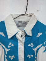 New Women’s Mine & Bills White Blue Long Sleeve Button Up Medium MM-112