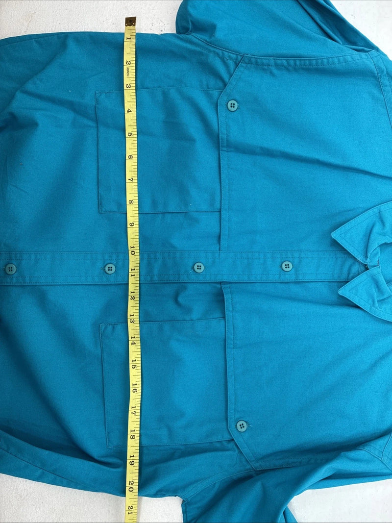 New Women’s San Angelo Blue Long Sleeve Button Up Medium MM-93