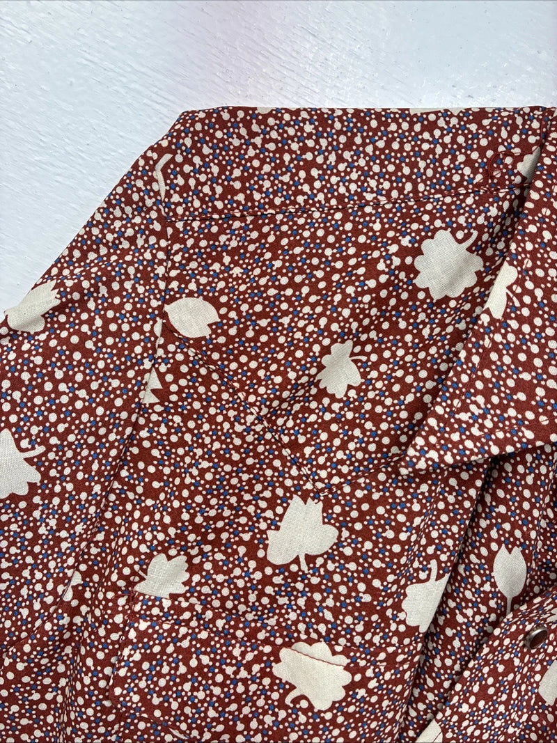 New Women’s Panhandle Slim Floral Long Sleeve Pearl snap Size 14.5 MM-1