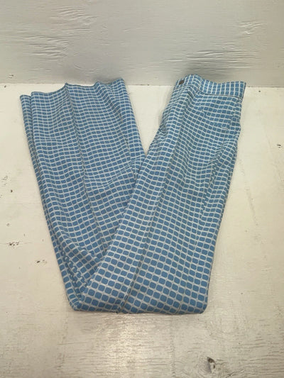 New Vintage Blue Checkered Lee Polyester Pants #2652644 VV-75