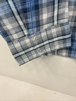 New Women’s Cumberland Blue Plaid Long Sleeve Pearl Snap 3XL GG-58