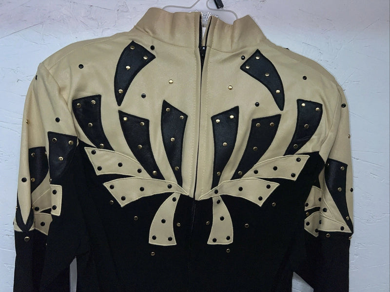 New Women’s 1849 Authentic Ranchwear Black Yellow Western Show Shirt XS WW-13