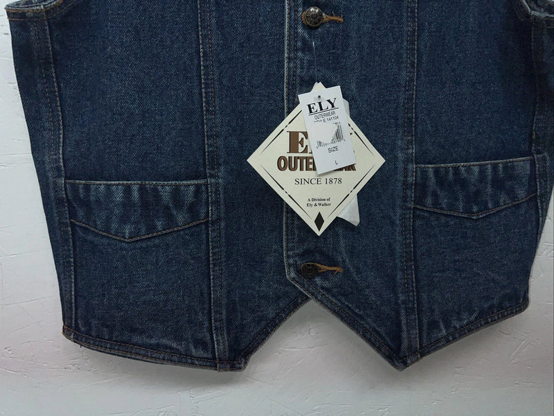 New ELY Outerwear Children’s Denim Button Up Tank Large #141104 3C-52
