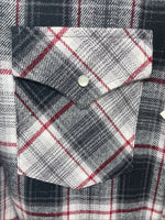 New Men’s ELY Cattleman Black Red Plaid Long Sleeve Pearl Snap Large V-71