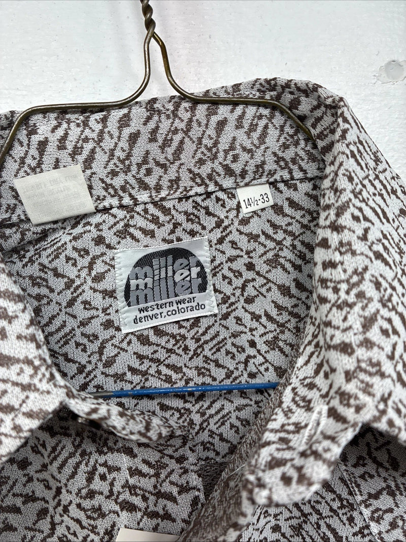 New Women’s Miller Brown Design Long Sleeve Pearl Snap Size 14.5 MM-28