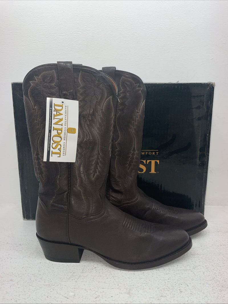 New Men’s Brown Dan Post Cowboy Boots. 2293 8.5 8 1/2 E W. 3-94