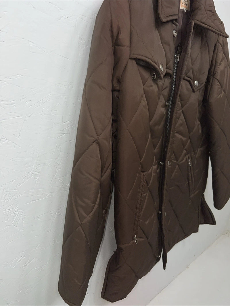 New Women Brown Western Fashion Puffer Jacket 14 RR-34