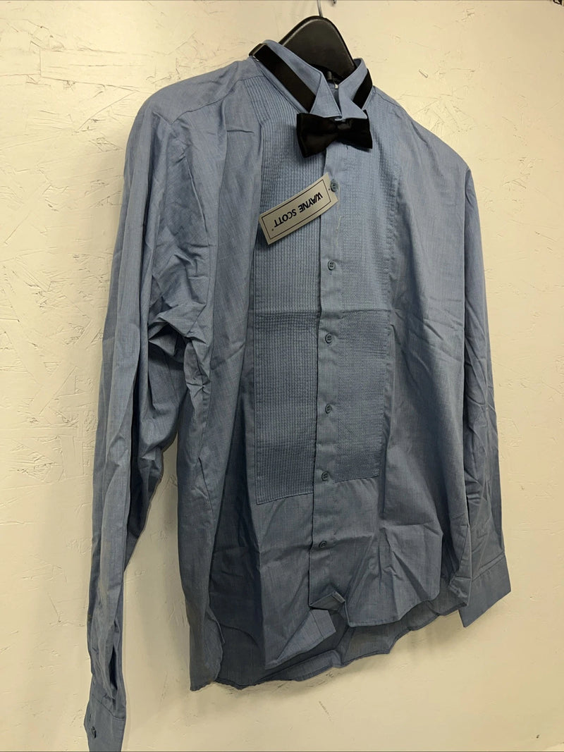 New Men’s Wayne Scott Blue Long Sleeve Button Up Large A-192