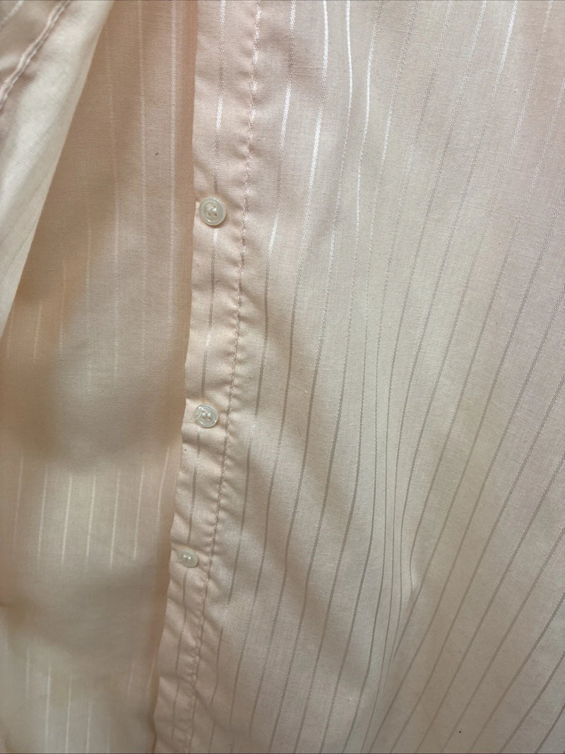 New Women’s Devon Aire Orange Stripe Short Sleeve Button Up Size 40 YY-5