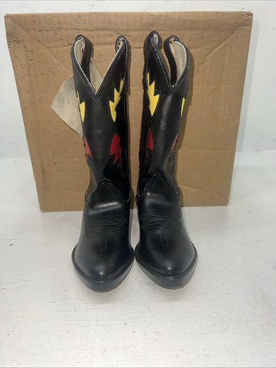 New Children’s Black Bronco Cowboy Boots. 9 D. 24-17