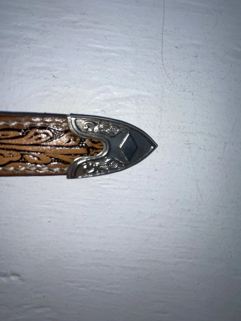 New Brown Genuine Leather Tooled 28” Belt #102 NN-19