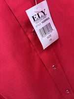New Men’s ELY Cattleman Red Short Sleeve Pearl Snap 18 2XL AA-110