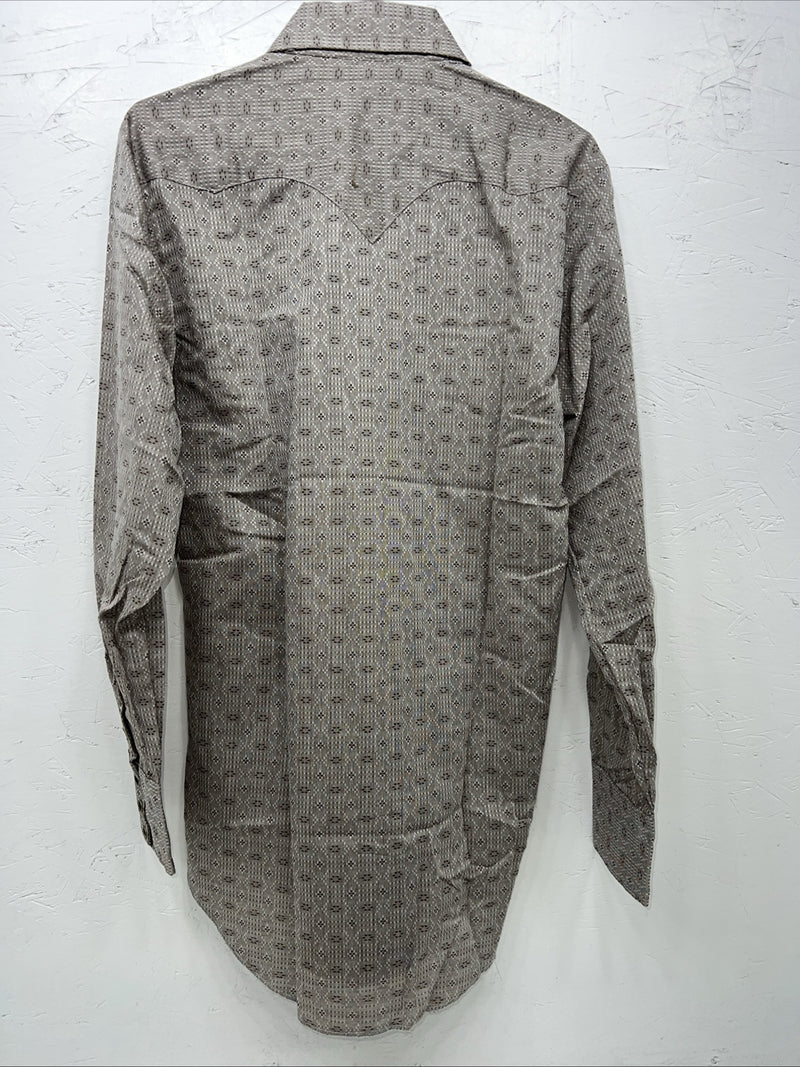 New Men’s Tem Tex Western Flare Long Sleeve Pearl Snap 14.5 X 33 Small A-182