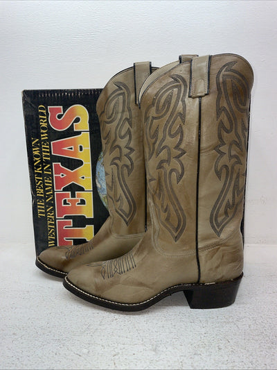 New Men’s Brown Texas Brand Cowboy Boots. 7808 9 D. 3-84