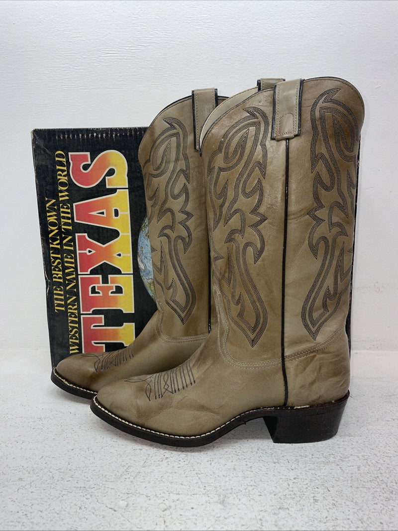 New Men’s Brown Texas Brand Cowboy Boots. 7808 9 D. 3-84