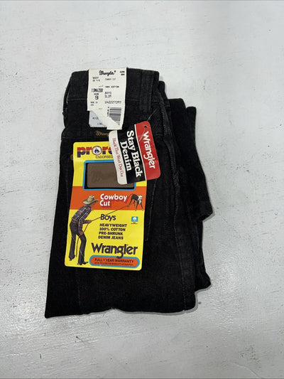 New Boys Black Wrangler Pro Rodeo Cowboy Cut Denim Jeans. 9/22 1/2 C-11