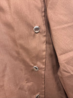 New Men’s H Bar C Brown Long Sleeve Square First Pearl Snap Medium M-60