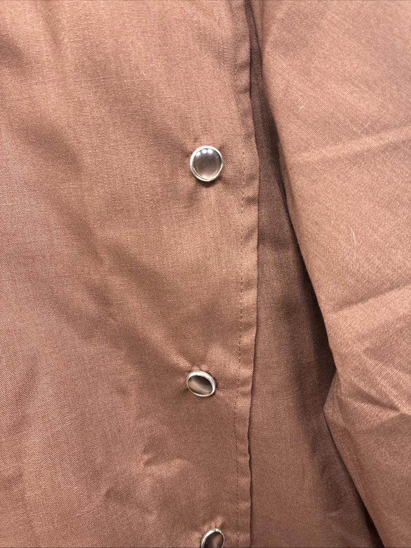 New Men’s H Bar C Brown Long Sleeve Square First Pearl Snap Medium M-60