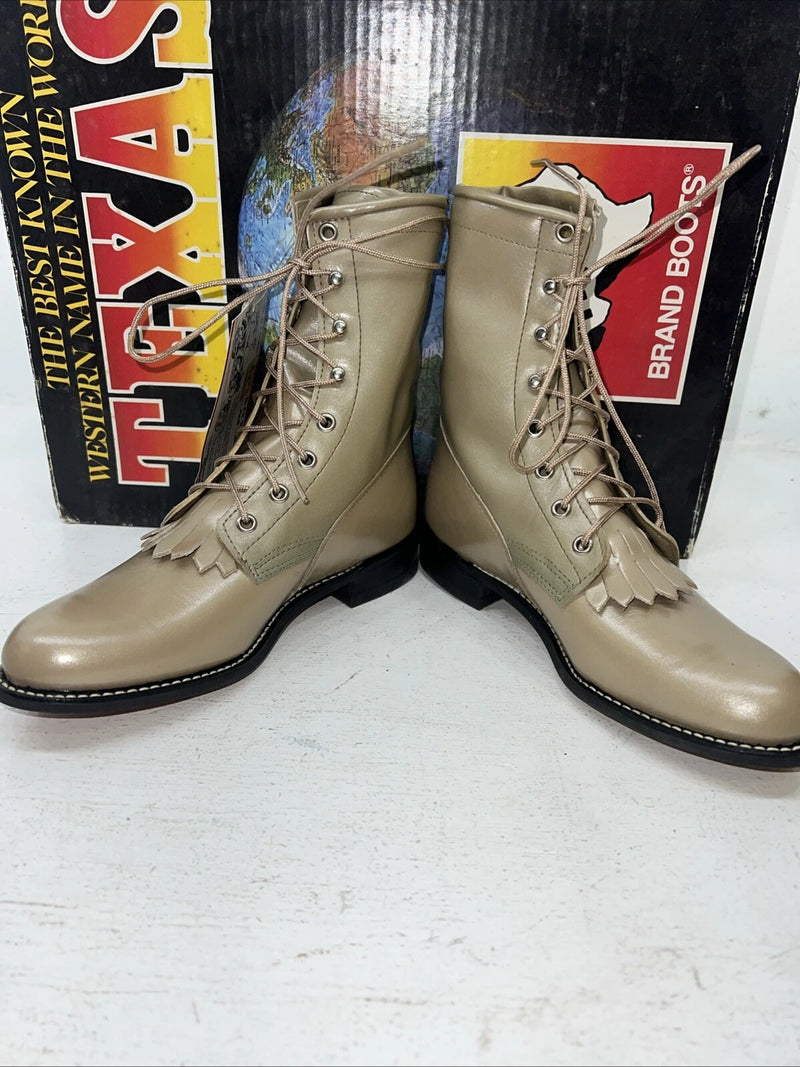 New Women’s Texas Brand Lace Up Cowboy Boots. 4498 6.5 6 1/2 M. 19-106