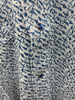 New Men’s Miller Blue Designed Long Sleeve Pearl Snap 16 X 35 Large Q-63
