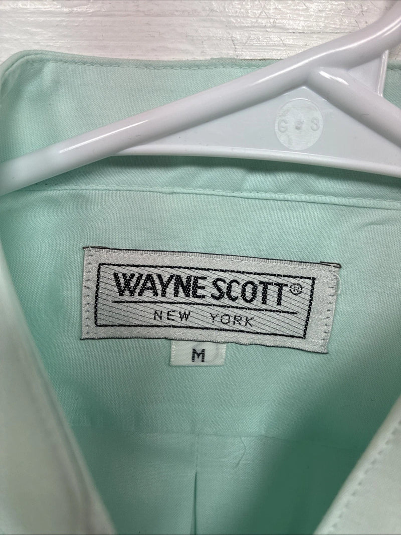 New Wayne Scott Blue Long Sleeve Button Up English Shirt Medium X-84