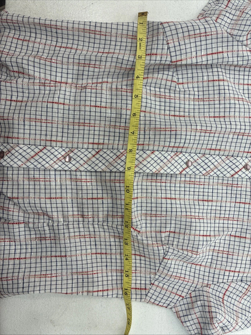 New Women’s Dan River Red Plaid Long Sleeve Pearl Snap Size 10 KK-45