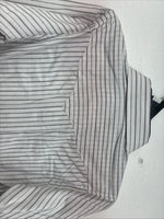 New Kids White Horse Gray Stripe Long Sleeve Pearl Snap Medium DD-57