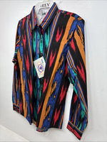 New Women’s Country Charmer Multicolor Design Long Sleeev Pearl Snap Large MM-73