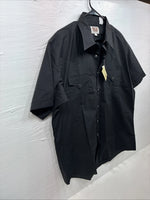 New Men’s ELY Cattleman Black Short Sleeve Pearl Snap 17 XL CC-8