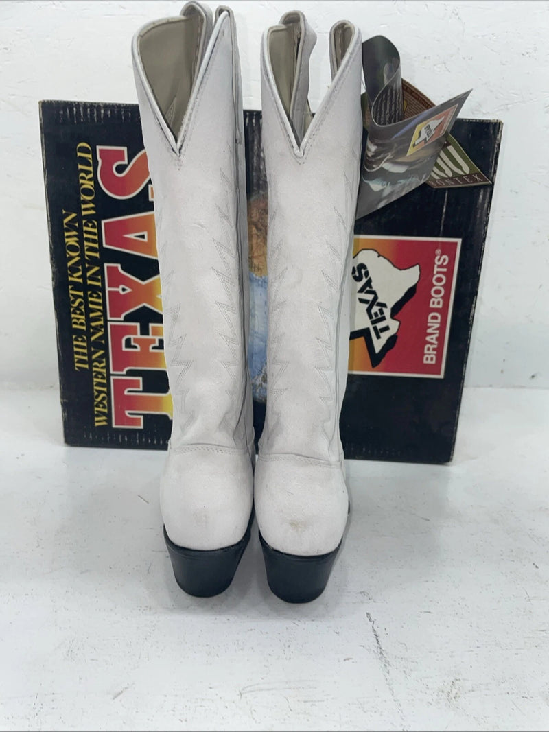 New Women’s White Texas Brand Cowboy Boots. L 198917 7 M. 18-21