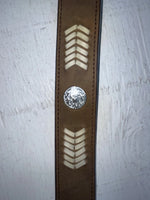 New Brown Genuine Leather 3D Weaved And Silver Pendent 20” Belt #3502 NN-86