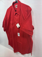 New Men’s ELY Cattleman Western Red Short Sleeve Pearl Snap 18 2XL X-7