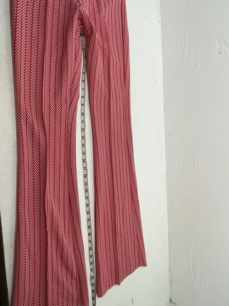 New But Age Red Checkered Panhandle Slim Polyester Pants #8042 VV-70