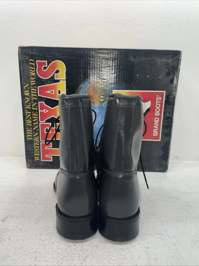 New Men’s Grey Lace Up Texas Brand Cowboy Boots. 8852 9 E E. 4-29