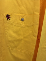 New Men’s Wrangler PBR Yellow Jean Design Long Sleeve Button Up XL O-46