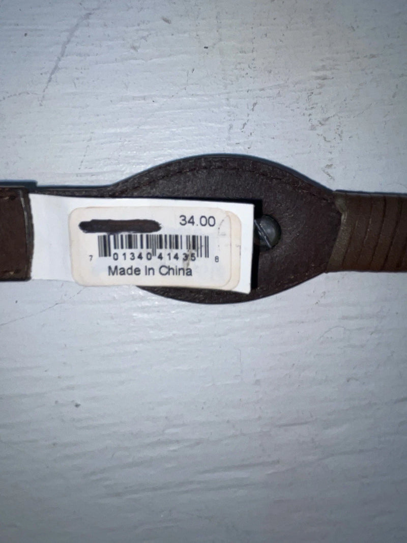 New Brown Genuine Leather Nocona Silver Pendent 30” Belt #N3420402 JJ-137