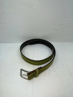 New Green Genuine Leather Weaved 38” Belt #927 JJ-71