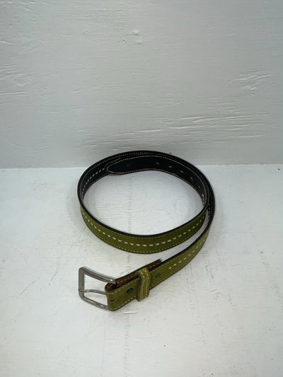 New Green Genuine Leather Weaved 38” Belt #927 JJ-71