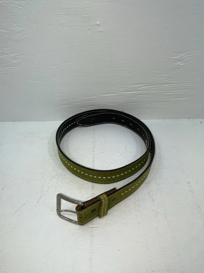 New Green Genuine Leather Weaved 38” Belt #927 JJ-71