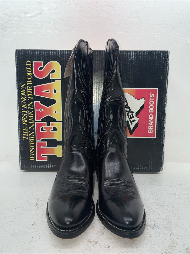 New Men’s Black Texas Brand Cowboy Boots. N 5010 10.5 10 1/2 D. 7-96
