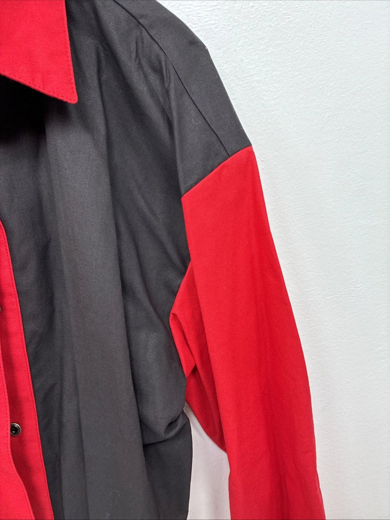 New Women’s Cowboy Threads Black Red Long Sleeve Button Up Large TT-77