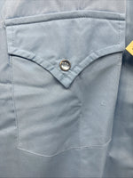 New Men’s ELY Cattleman Western Blue Short Sleeve Pearl Snap 16.5 Large X-18