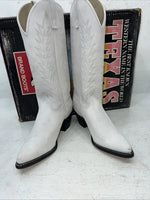 New Women’s White Texas Brand Cowboy Boots. L 198917 7.5 7 1/2 M. 17-25