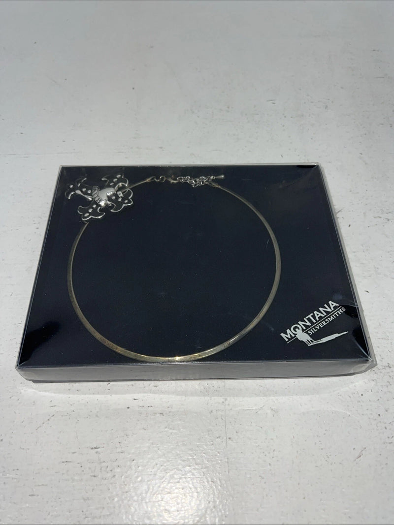 New Women’s Montana Silversmiths Silver Black Faith Cords Necklace. NC1183 A-57
